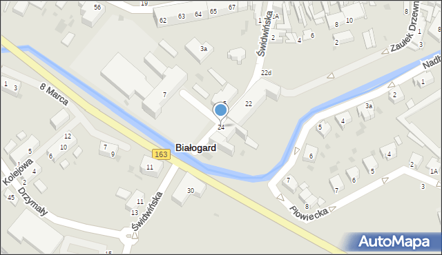 Białogard, Świdwińska, 24, mapa Białogard