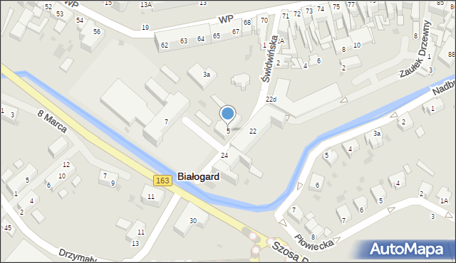 Białogard, Świdwińska, 5, mapa Białogard