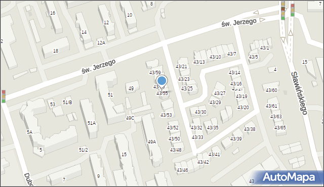 Białystok, św. Jerzego, 43/55, mapa Białegostoku