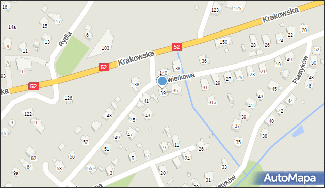 Bielsko-Biała, Świerkowa, 39, mapa Bielsko-Białej