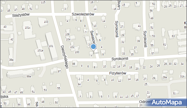 Bielsko-Biała, Światowida, 1, mapa Bielsko-Białej