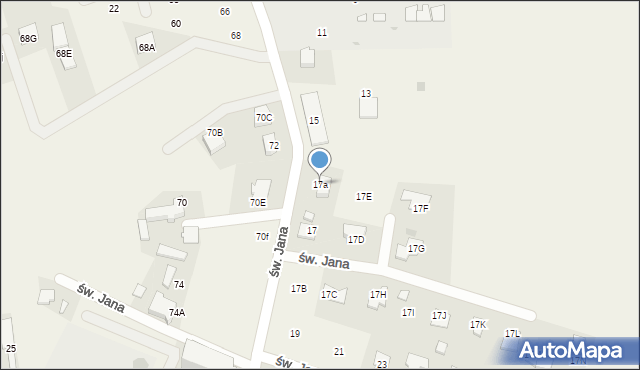 Bieniewice, św. Jana, 17a, mapa Bieniewice