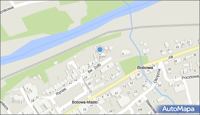 Bobowa, św. Zofii, 11, mapa Bobowa