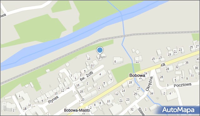 Bobowa, św. Zofii, 17, mapa Bobowa