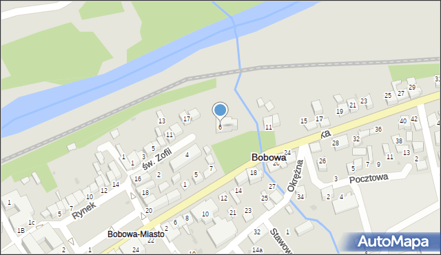 Bobowa, św. Zofii, 6, mapa Bobowa