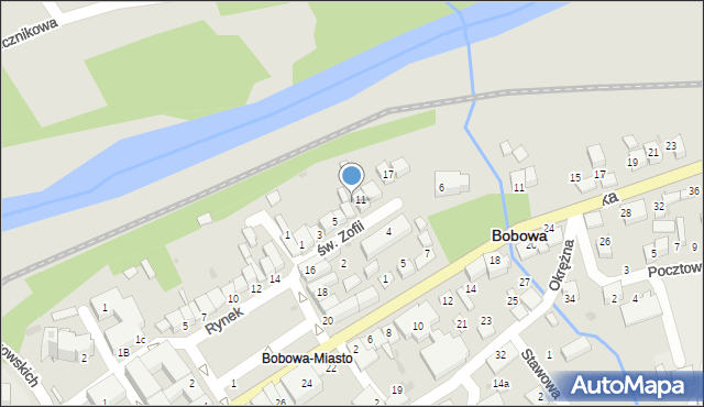 Bobowa, św. Zofii, 9, mapa Bobowa