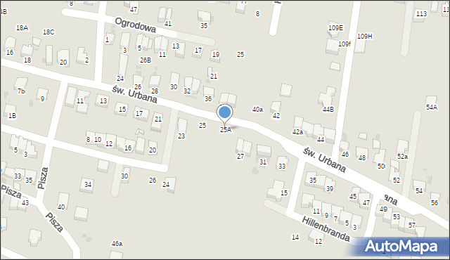 Bochnia, św. Urbana, 25A, mapa Bochni