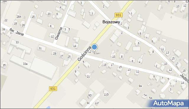 Bojszowy, św. Jana, 123, mapa Bojszowy