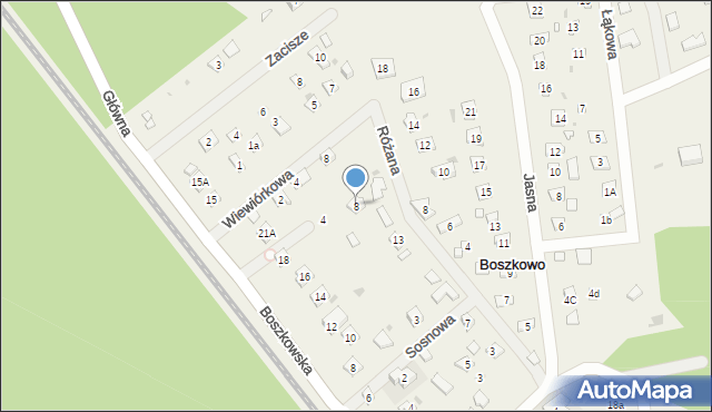 Boszkowo-Letnisko, Świerkowa, 8, mapa Boszkowo-Letnisko