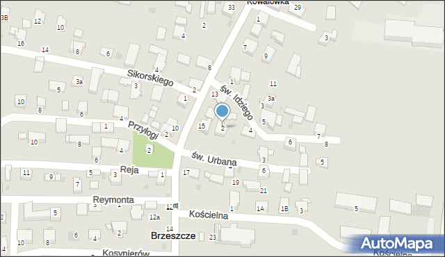 Brzeszcze, św. Idziego, 2, mapa Brzeszcze