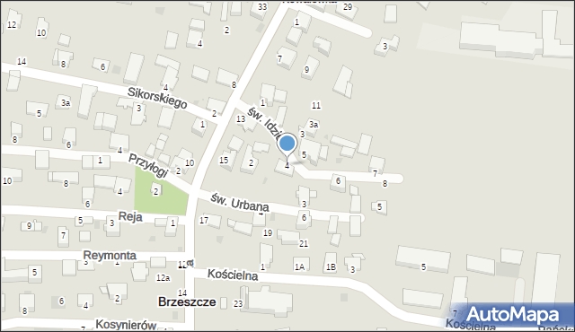 Brzeszcze, św. Idziego, 4, mapa Brzeszcze