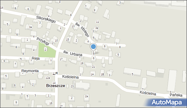 Brzeszcze, św. Urbana, 3, mapa Brzeszcze