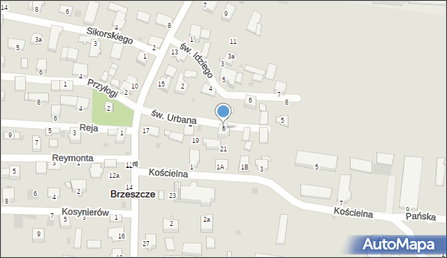 Brzeszcze, św. Urbana, 6, mapa Brzeszcze