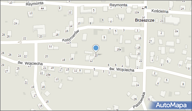 Brzeszcze, św. Wojciecha, 10, mapa Brzeszcze