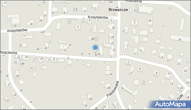 Brzeszcze, św. Wojciecha, 4, mapa Brzeszcze