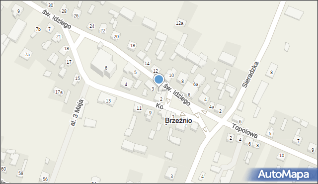 Brzeźnio, św. Idziego, 1, mapa Brzeźnio