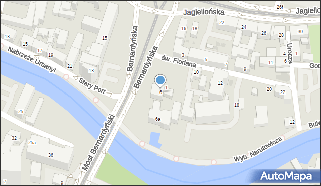 Bydgoszcz, św. Floriana, 6, mapa Bydgoszczy