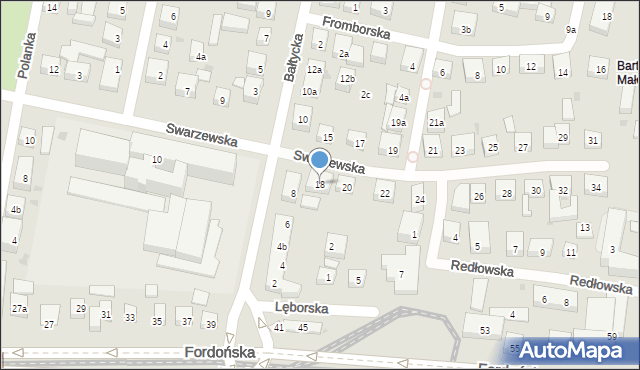 Bydgoszcz, Swarzewska, 18, mapa Bydgoszczy