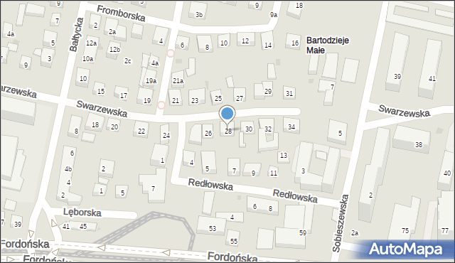 Bydgoszcz, Swarzewska, 28, mapa Bydgoszczy