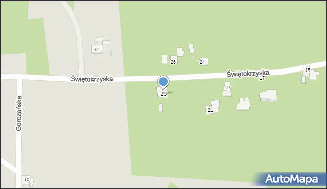 Bydgoszcz, Świętokrzyska, 25, mapa Bydgoszczy