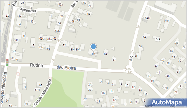 Bytom, św. Cyryla i Metodego, 82, mapa Bytomia