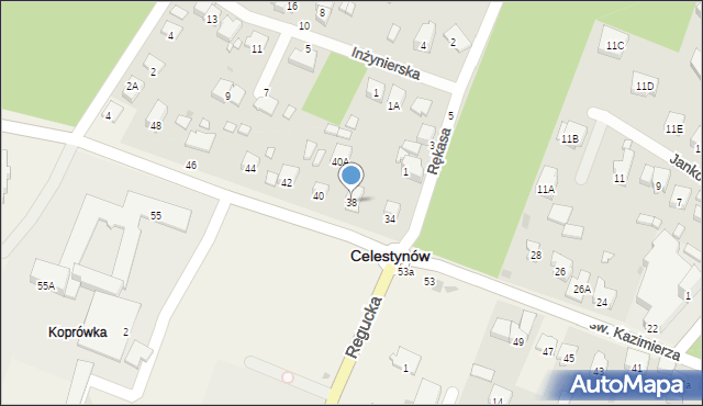 Celestynów, św. Kazimierza, 38, mapa Celestynów