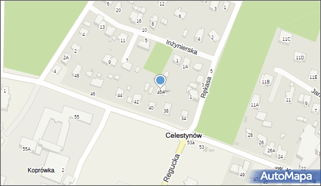 Celestynów, św. Kazimierza, 40A, mapa Celestynów