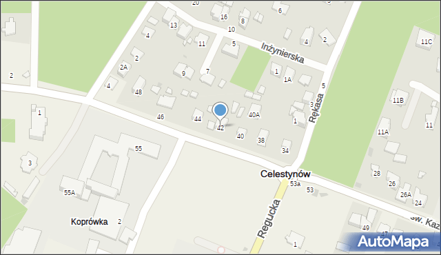 Celestynów, św. Kazimierza, 42, mapa Celestynów