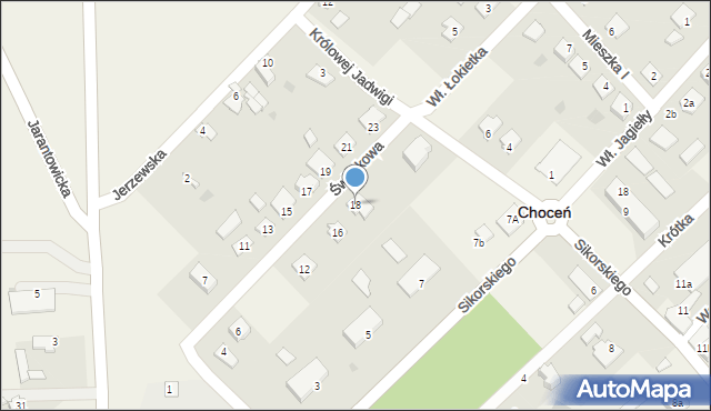 Choceń, Świerkowa, 18, mapa Choceń