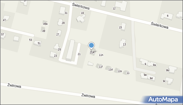 Chojniczki, Świerkowa, 21A, mapa Chojniczki