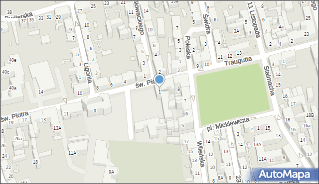 Chorzów, św. Piotra, 1, mapa Chorzów