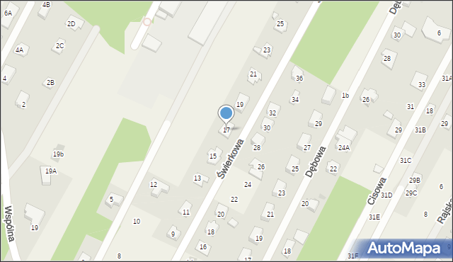Chotomów, Świerkowa, 17, mapa Chotomów
