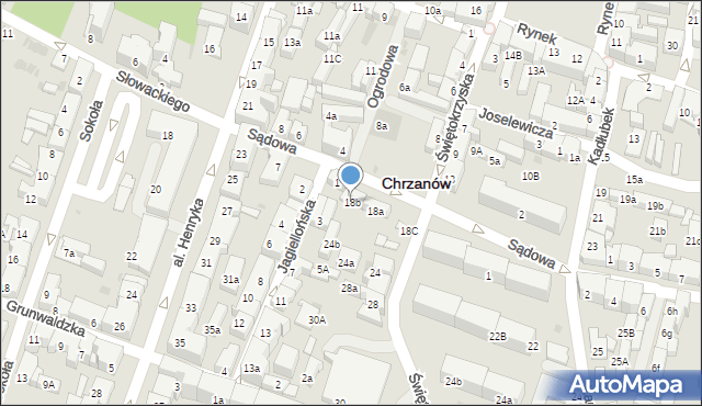 Chrzanów, Świętokrzyska, 18b, mapa Chrzanów