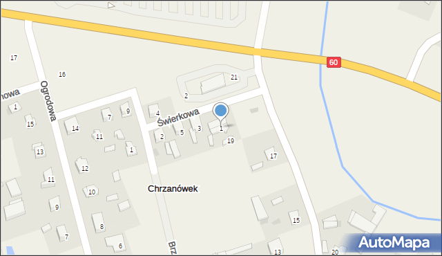 Chrzanówek, Świerkowa, 1, mapa Chrzanówek