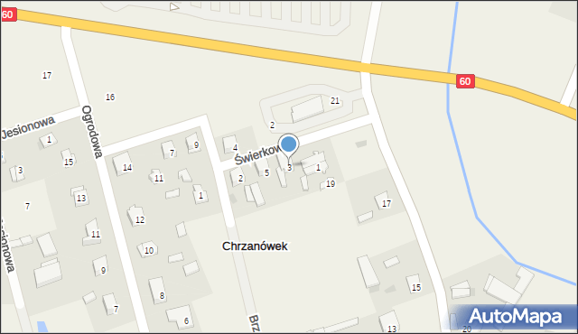 Chrzanówek, Świerkowa, 3, mapa Chrzanówek