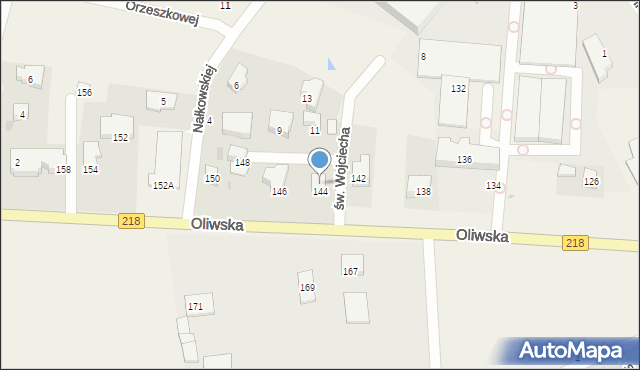 Chwaszczyno, św. Wojciecha, 1, mapa Chwaszczyno