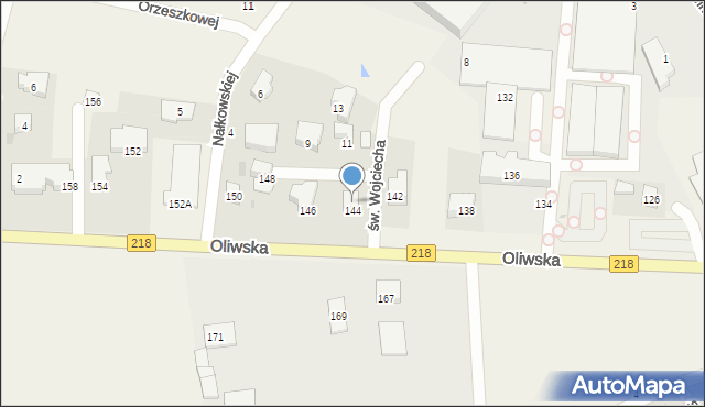 Chwaszczyno, św. Wojciecha, 1, mapa Chwaszczyno