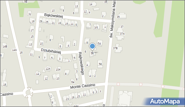 Ciechanów, św. Maksymiliana Marii Kolbego, 56, mapa Ciechanów