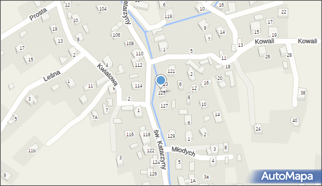 Cięcina, św. Katarzyny, 125, mapa Cięcina