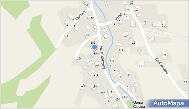 Cięcina, św. Katarzyny, 170, mapa Cięcina