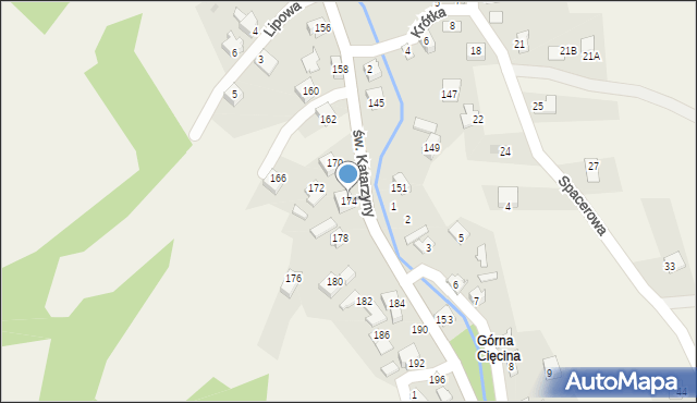 Cięcina, św. Katarzyny, 174, mapa Cięcina