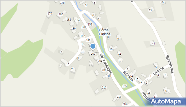 Cięcina, św. Katarzyny, 200, mapa Cięcina