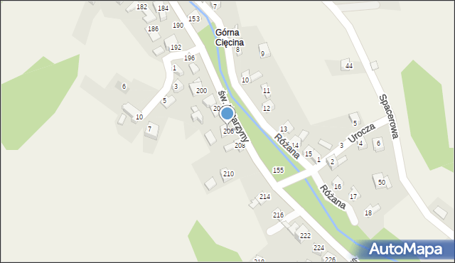 Cięcina, św. Katarzyny, 206, mapa Cięcina