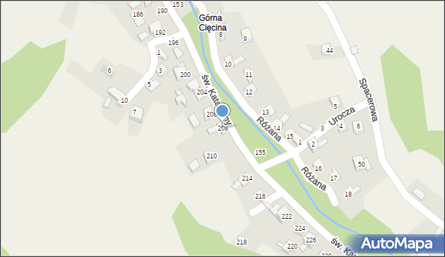 Cięcina, św. Katarzyny, 208, mapa Cięcina