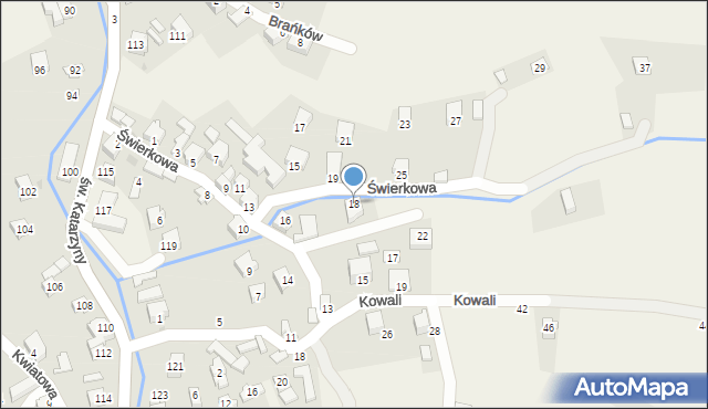 Cięcina, Świerkowa, 18, mapa Cięcina