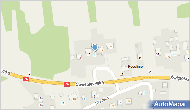 Ćmińsk, Świętokrzyska, 17, mapa Ćmińsk