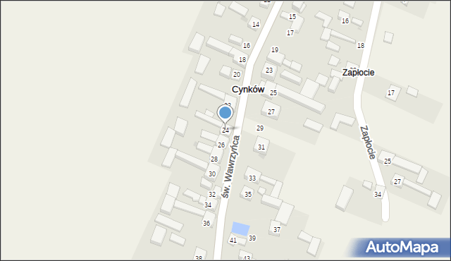 Cynków, św. Wawrzyńca, 24, mapa Cynków