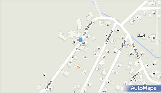 Czechowice-Dziedzice, św. Barbary, 35, mapa Czechowic-Dziedzic