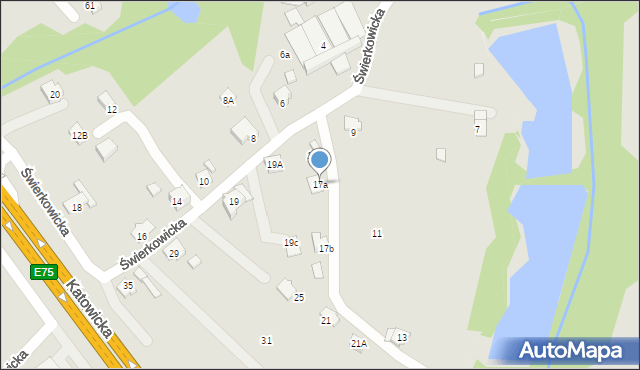 Czechowice-Dziedzice, Świerkowicka, 17a, mapa Czechowic-Dziedzic