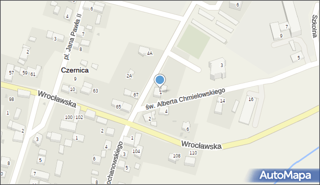 Czernica, św. Brata Alberta Chmielowskiego, 1, mapa Czernica
